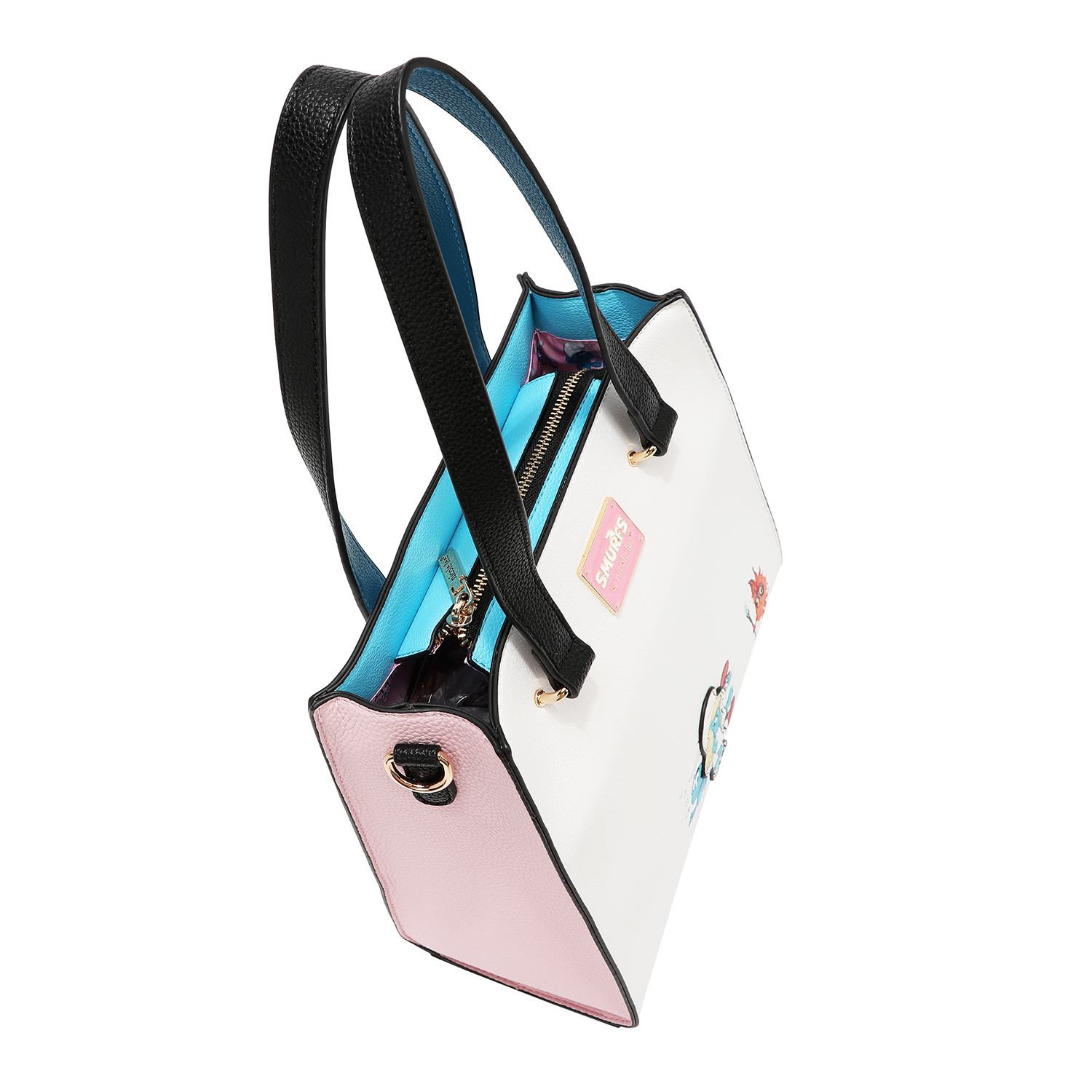 Foto 4 | Bolsa Satchel Estampada Smurfs By Nicole Lee