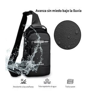 Foto 4 | Mariconera Spiez color Negro Pechera de Calidad con USB