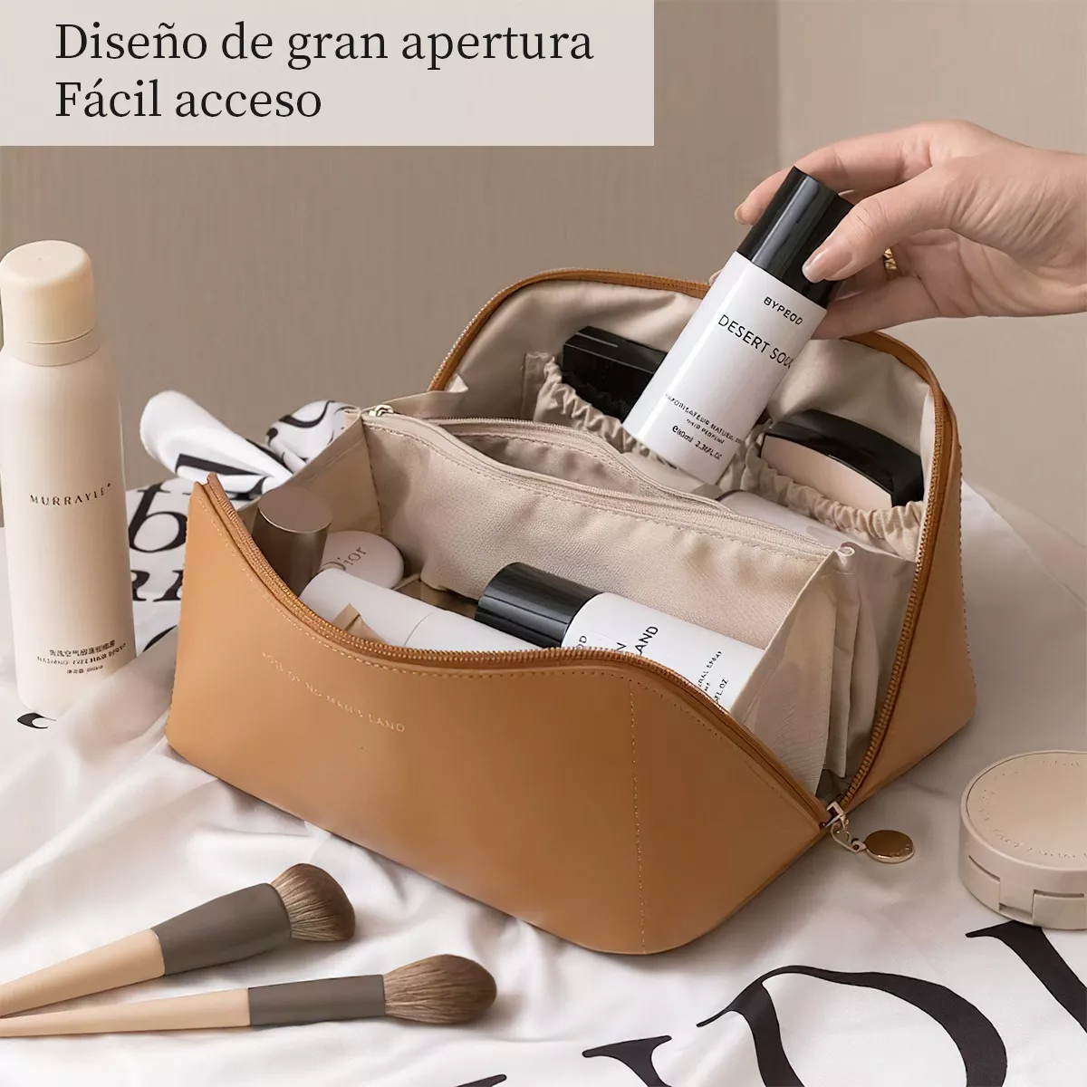 Foto 4 pulgar | Cosmetiquera Genérica color Marrón