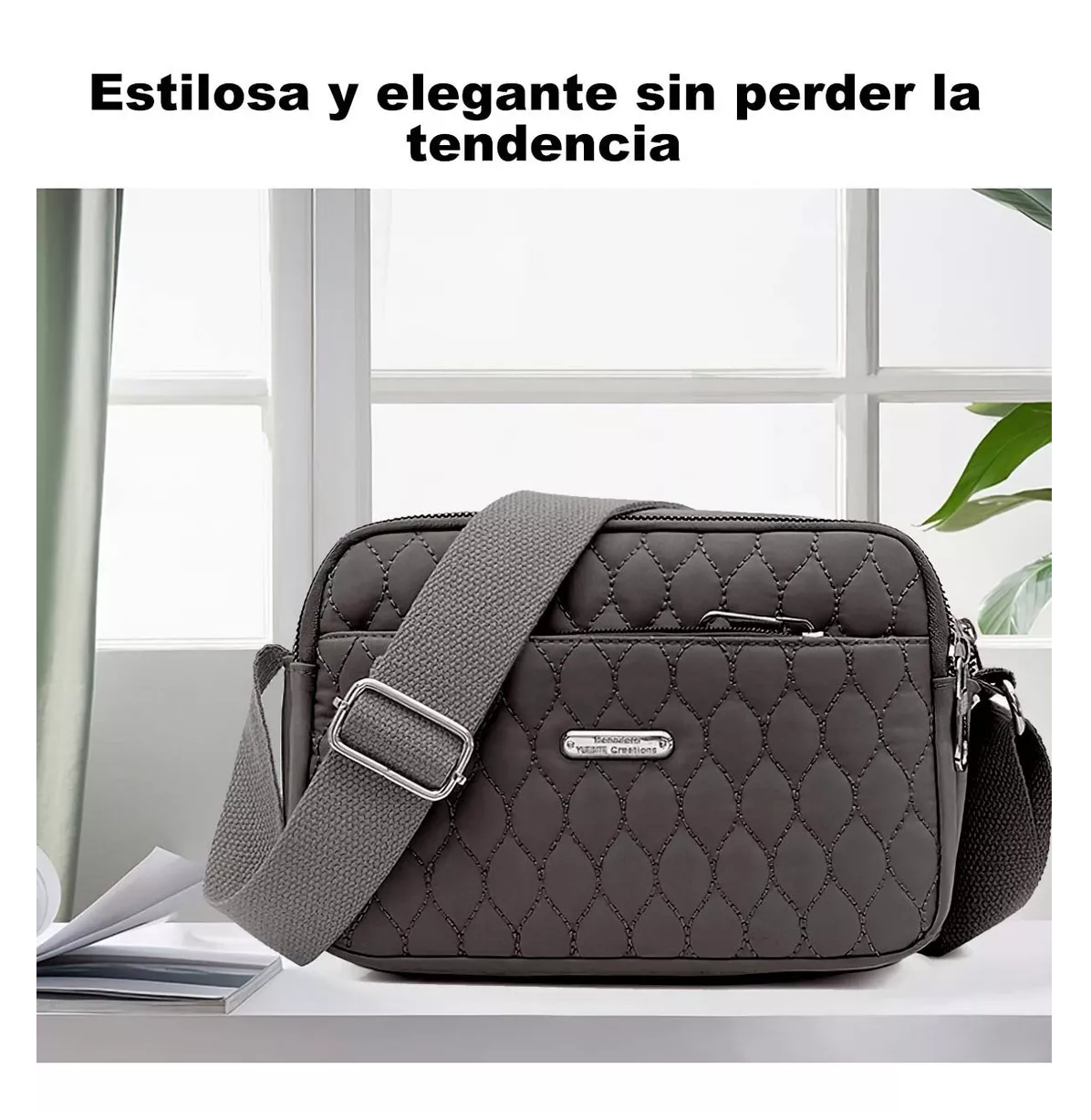 Foto 5 | Bolso Multifuncional Impermeable Y Antirrobo Para Mujer Gris