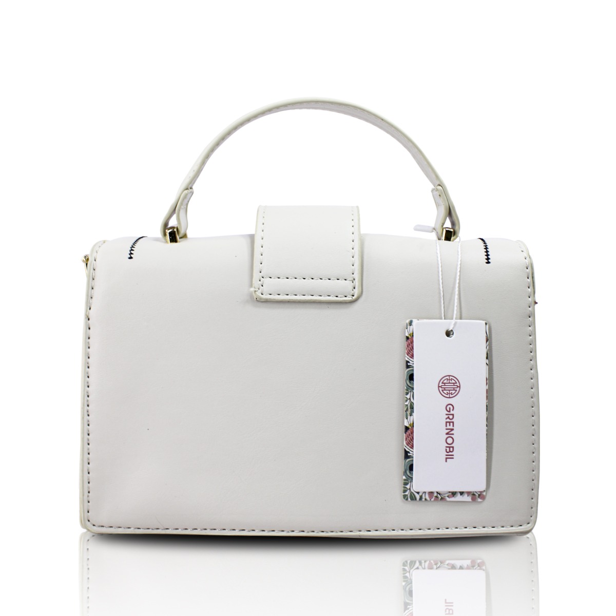 Foto 5 pulgar | Bolso Playbox Blanco de Hombro y Mano Crosbody para Mujer