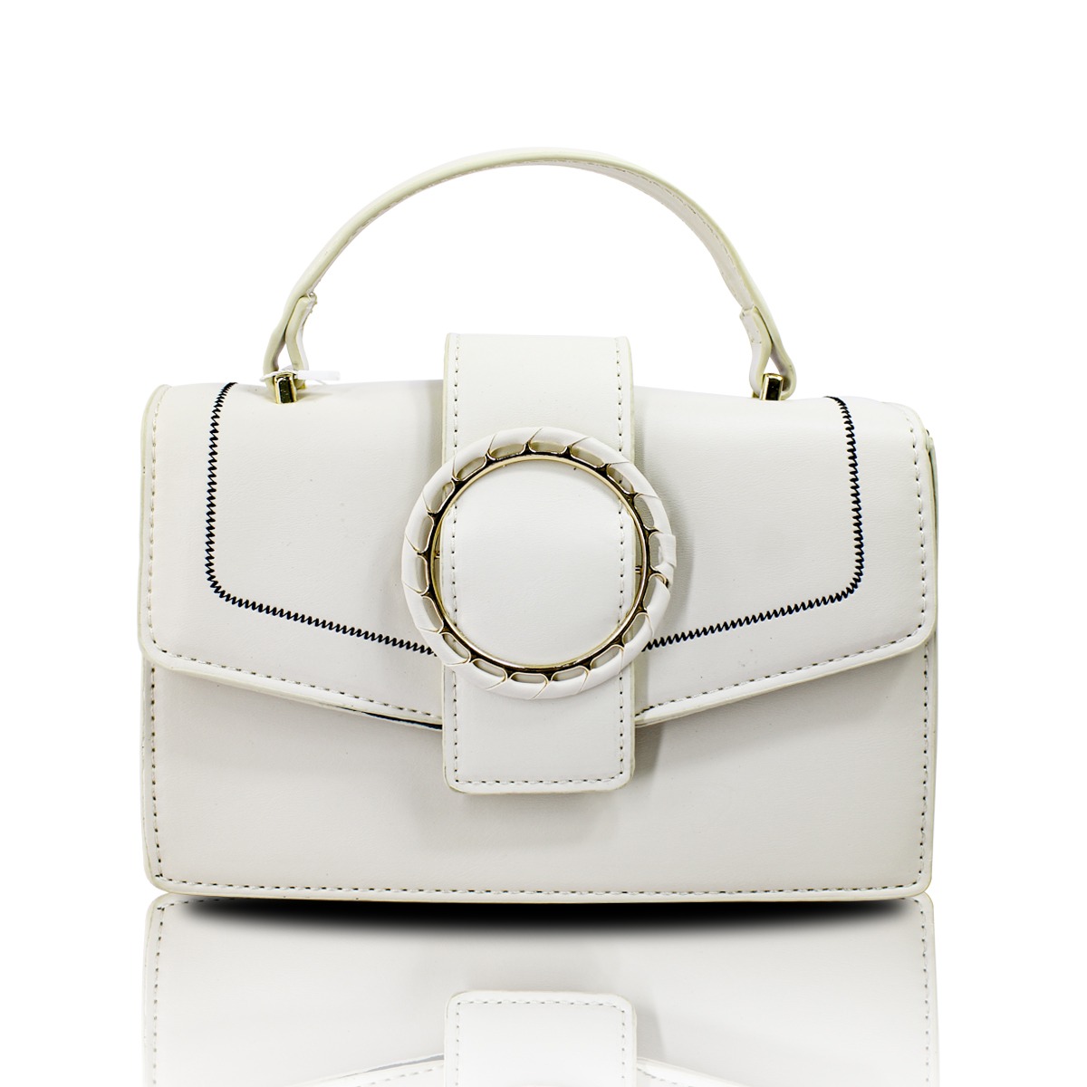 Foto 6 pulgar | Bolso Playbox Blanco de Hombro y Mano Crosbody para Mujer