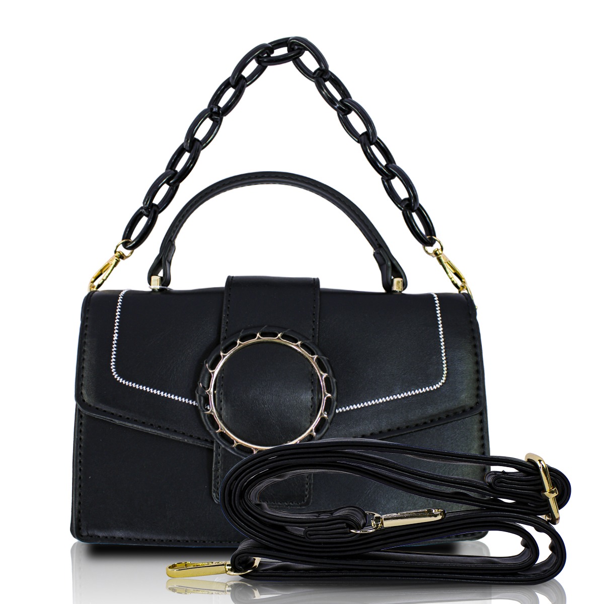 Foto 2 pulgar | Bolso de Hombro y Mano Crosbody Negro para Mujer