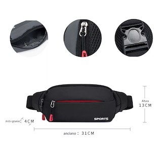 Foto 3 | Riñonera Deportiva Impermeable Negro