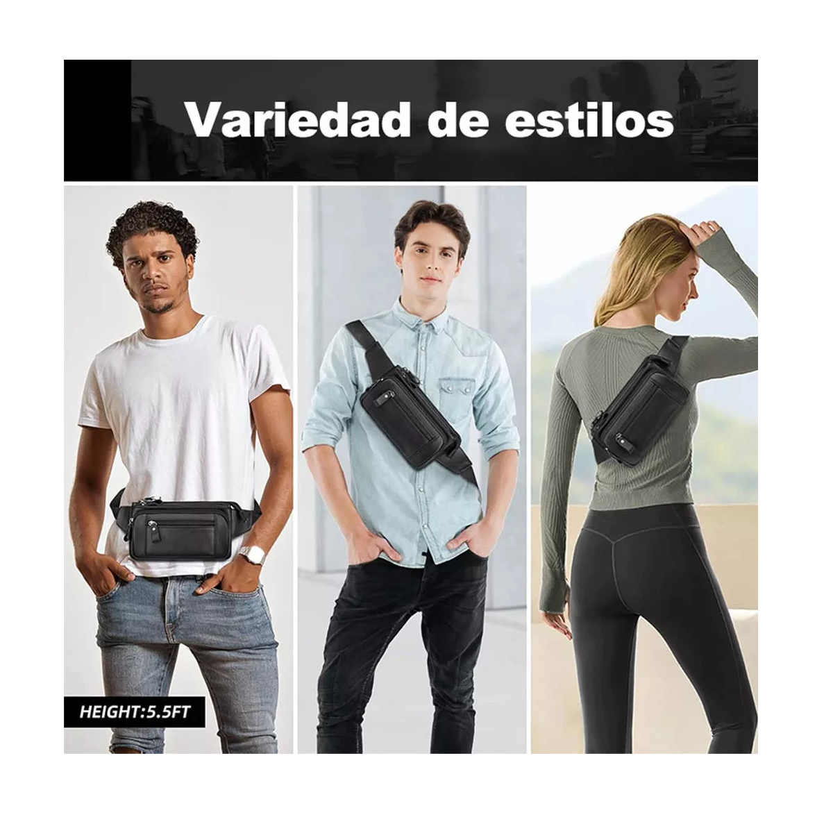 Foto 3 pulgar | Riñonera Deportiva Multiusos Negro
