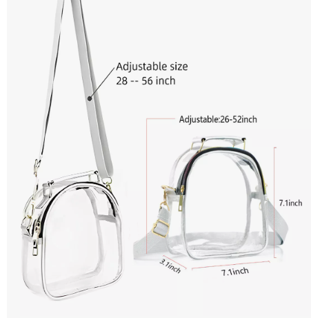 Foto 2 | Xtellar Bolso De Hombro Portátil De Moda Transparente Para Mujer Color Blanco/plata