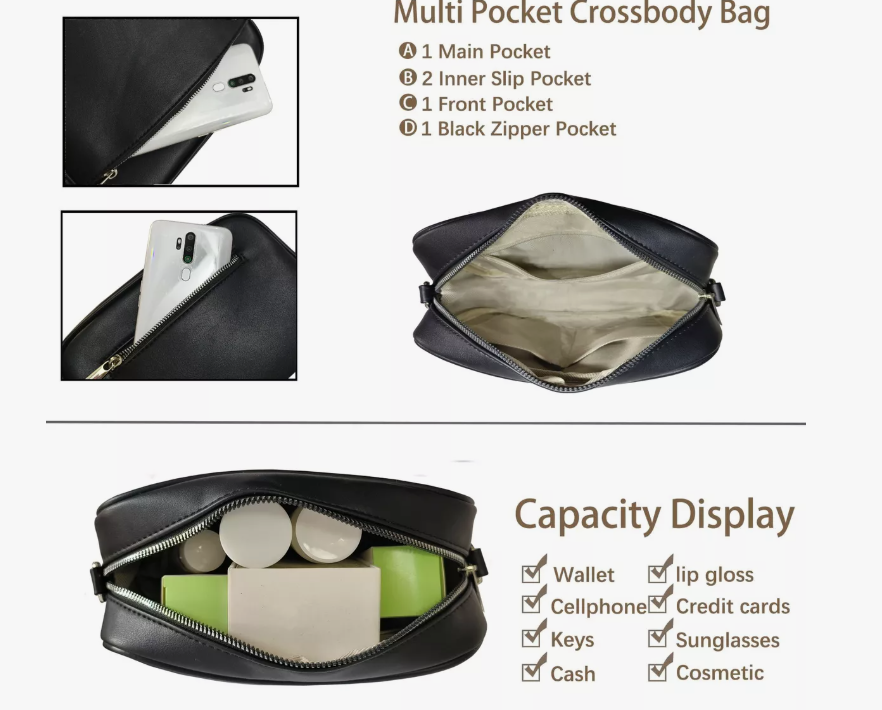 Foto 6 pulgar | Bolso Crossbody Xtellar Negra para Mujer
