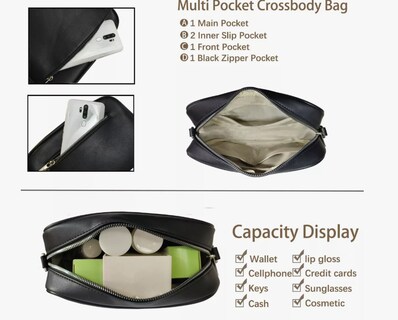 Foto 5 | Bolso Crossbody Xtellar Negra para Mujer