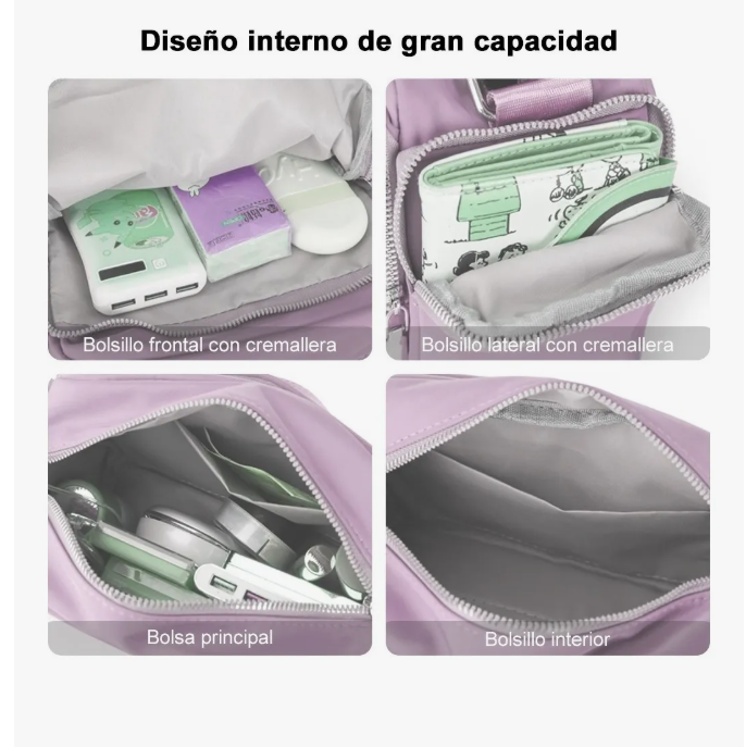 Foto 3 pulgar | Bolsa Xtellar Bandolera Mujer Moda Dama Crossbody Gran Capacidad Color Violeta