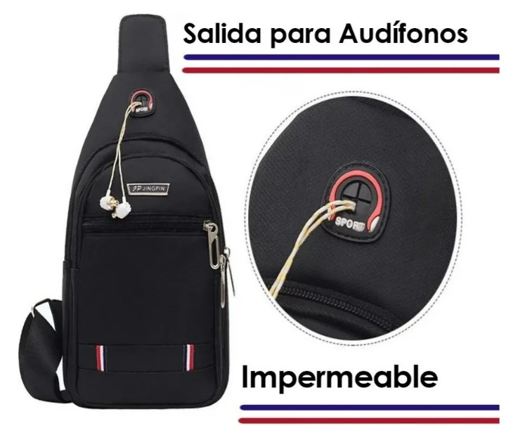 Foto 3 pulgar | Xtellar Mariconera Impermeable Mochila Cruzada Casual Color Café