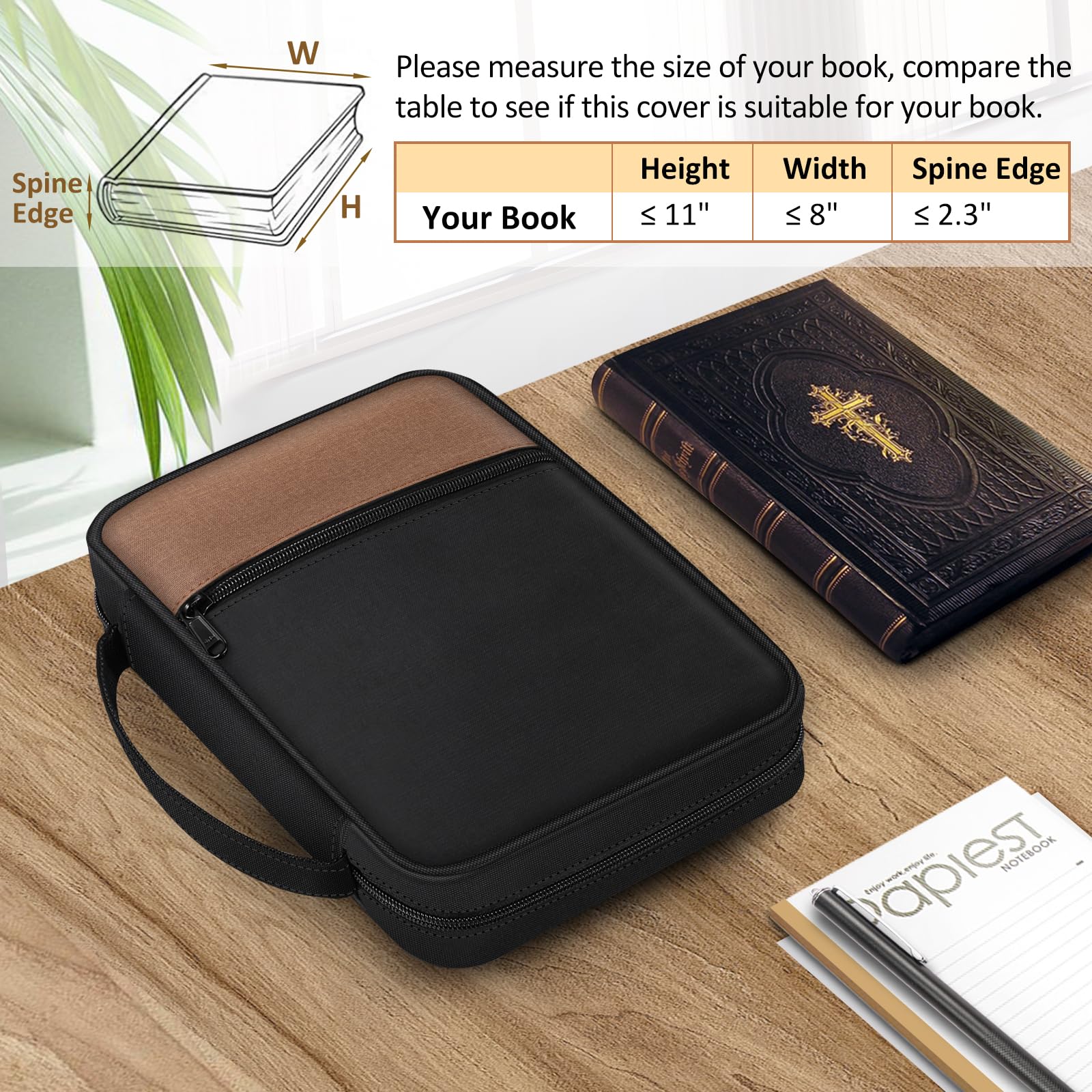 Foto 7 pulgar | Funda De Transporte Para La Biblia Finpac, Funda De Transporte Para Iglesia, Color Negro Y Marrón - Venta Internacional