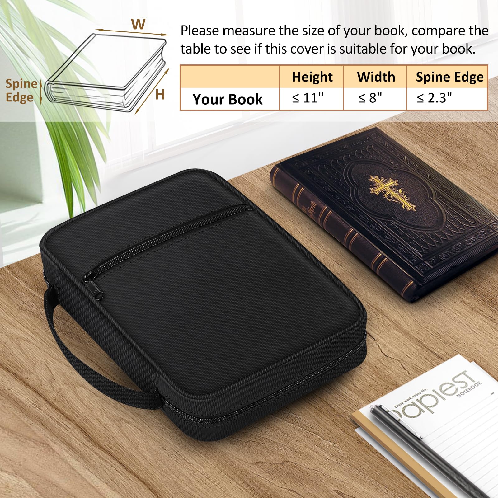 Foto 7 pulgar | Funda De Transporte Para Biblia Finpac, Bolsa De Iglesia Negra, 29 X 20 X 6 Cm - Venta Internacional.