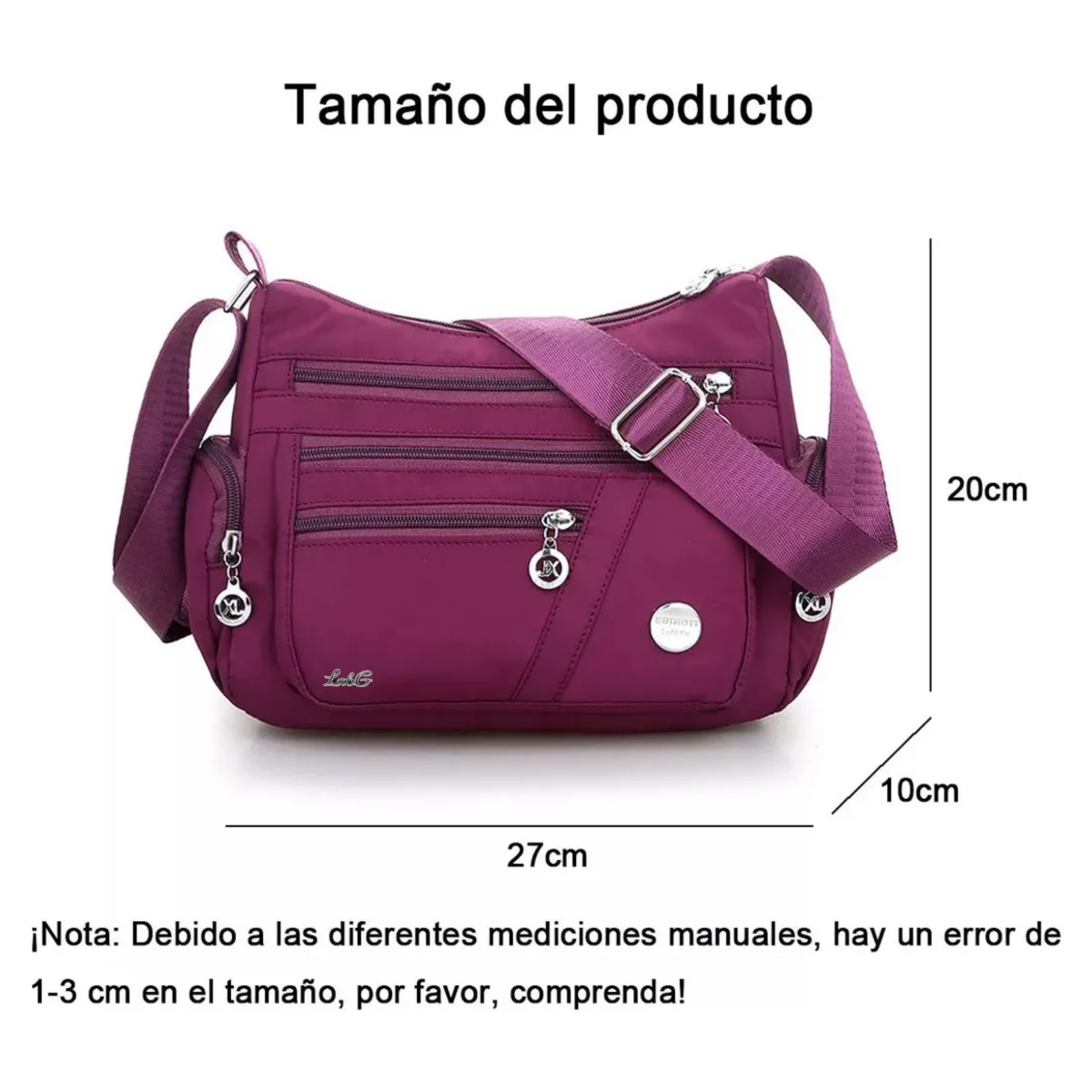 Foto 6 pulgar | Bolso Multifuncional Impermeable Y Antirrobo Para Mujer Lab.g Púrpura
