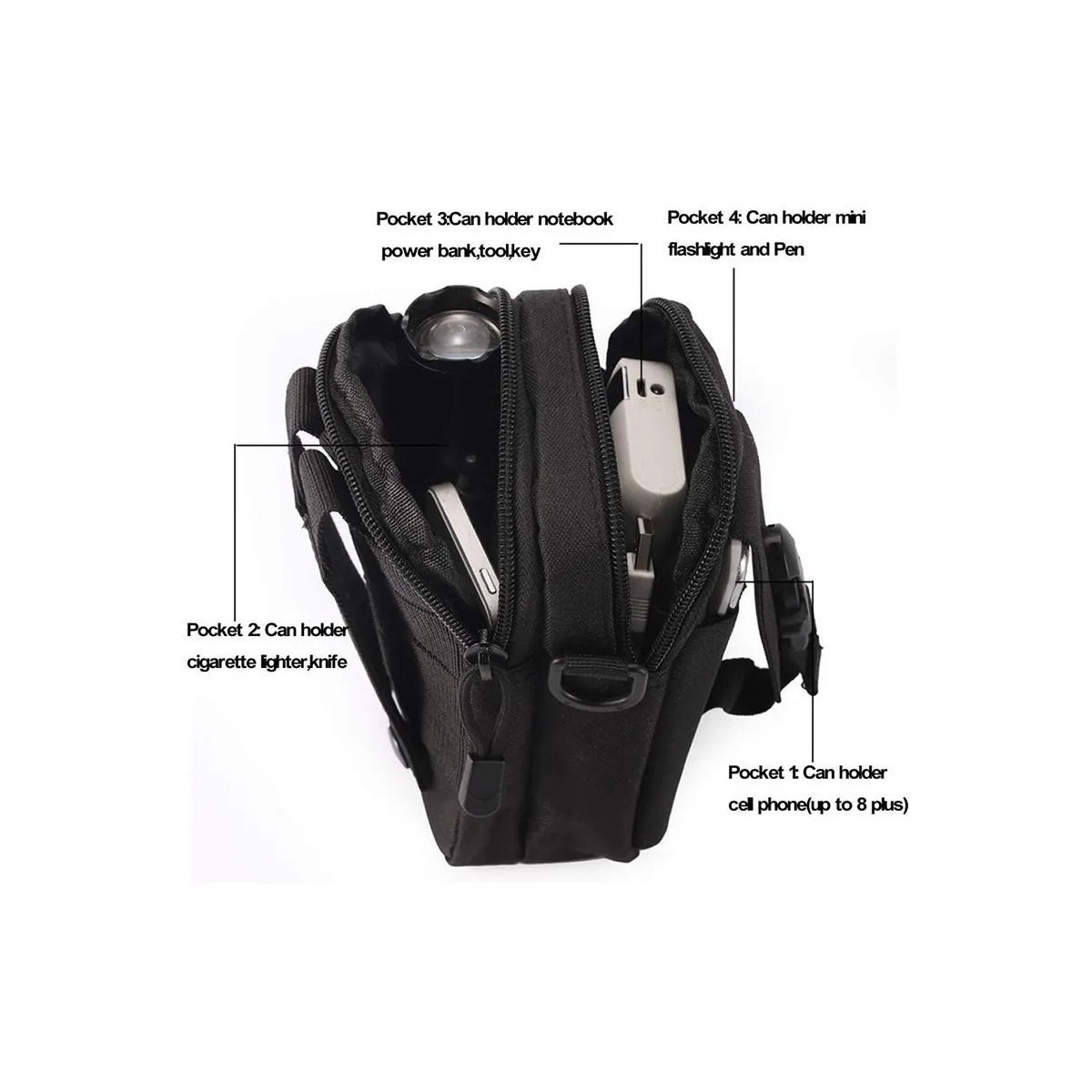Foto 6 pulgar | Bolsa Mariconera Porta Celular Multiusos Lab.g Negro