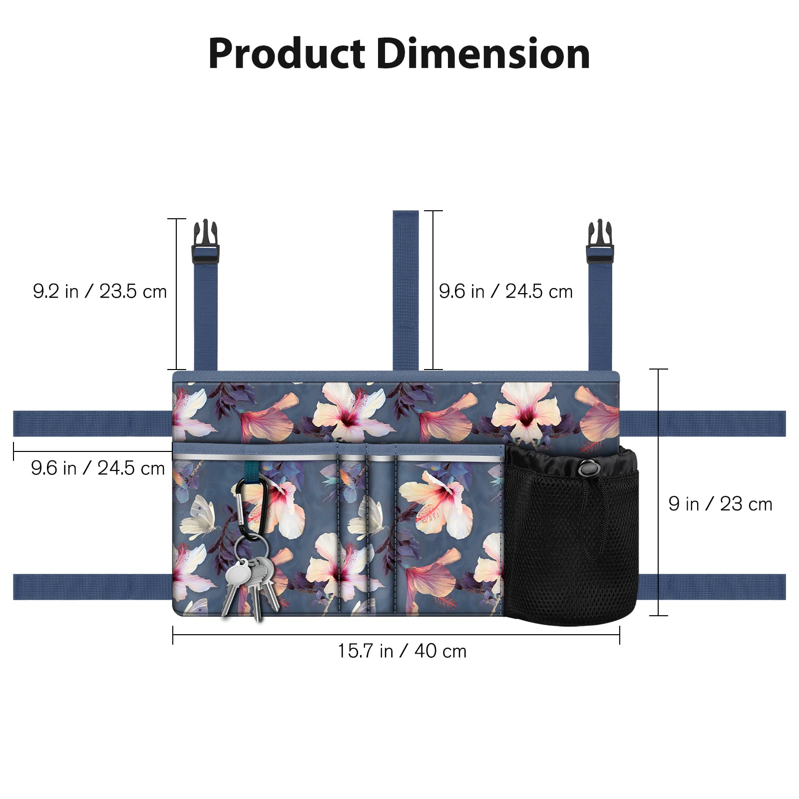 Foto 6 | Bolsa De Mano Walker Finpac Grande Con Portavasos Blooming Hibiscus - Venta Internacional.