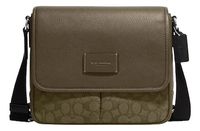 Foto 1 | Mariconera Coach Bolso Bandolera Cuadrada De Hombro Cruzada Piel Para Hombre