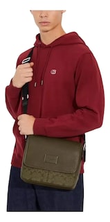 Foto 4 | Mariconera Coach Bolso Bandolera Cuadrada De Hombro Cruzada Piel Para Hombre