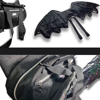 Foto 7 | Mochila/bolsa Kawaii Mushu Negro: ¡dos En Uno Con Alas De Dragón Desmontables!