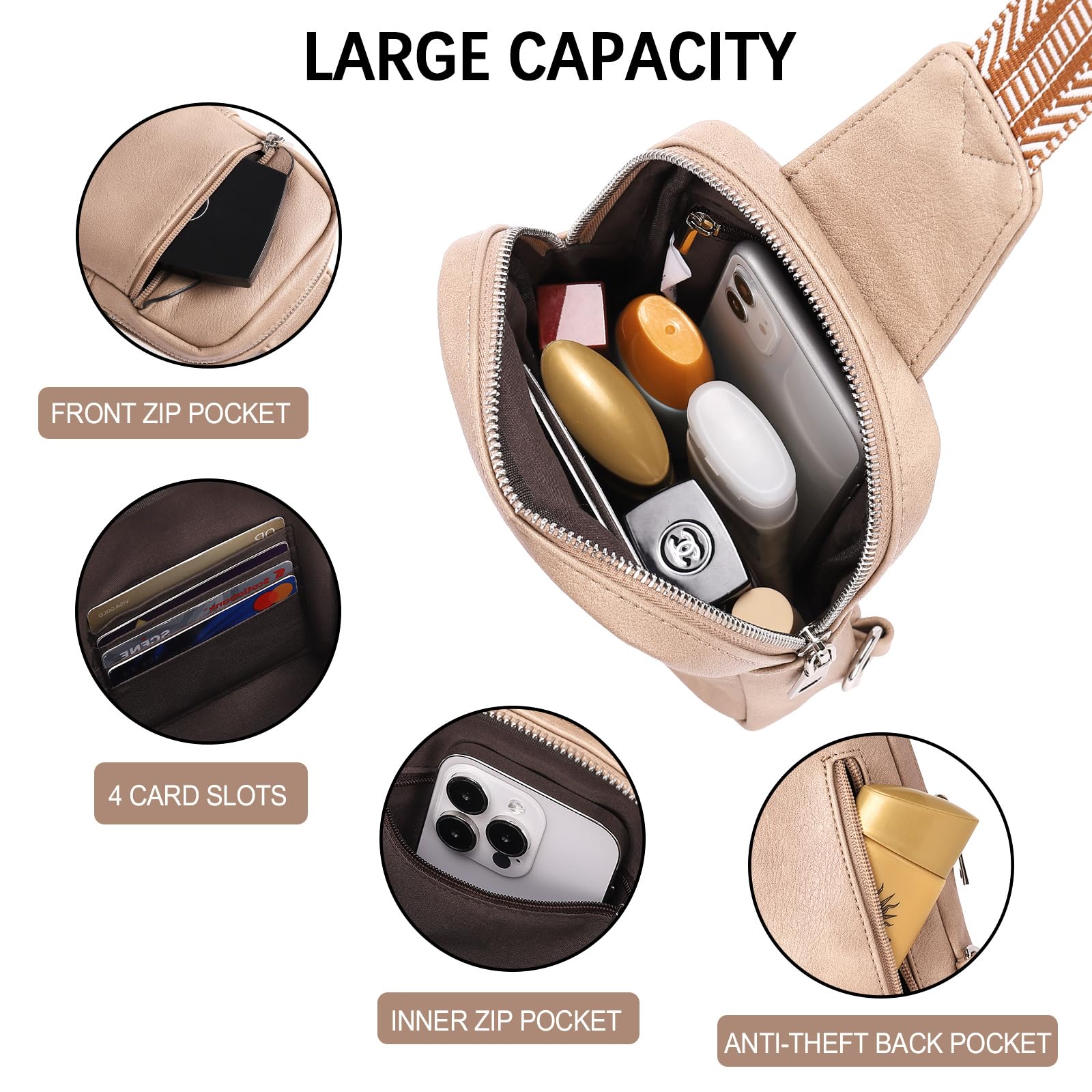 Foto 5 pulgar | Bandolera Cluci Small Para Mujer De Piel Vegana Con Bandolera - Venta Internacional.