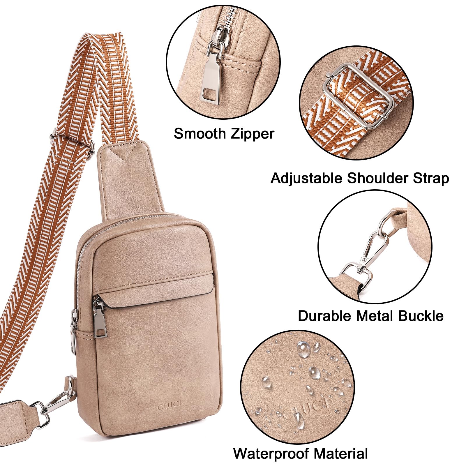 Foto 5 | Bandolera Cluci Small Para Mujer De Piel Vegana Con Bandolera - Venta Internacional.