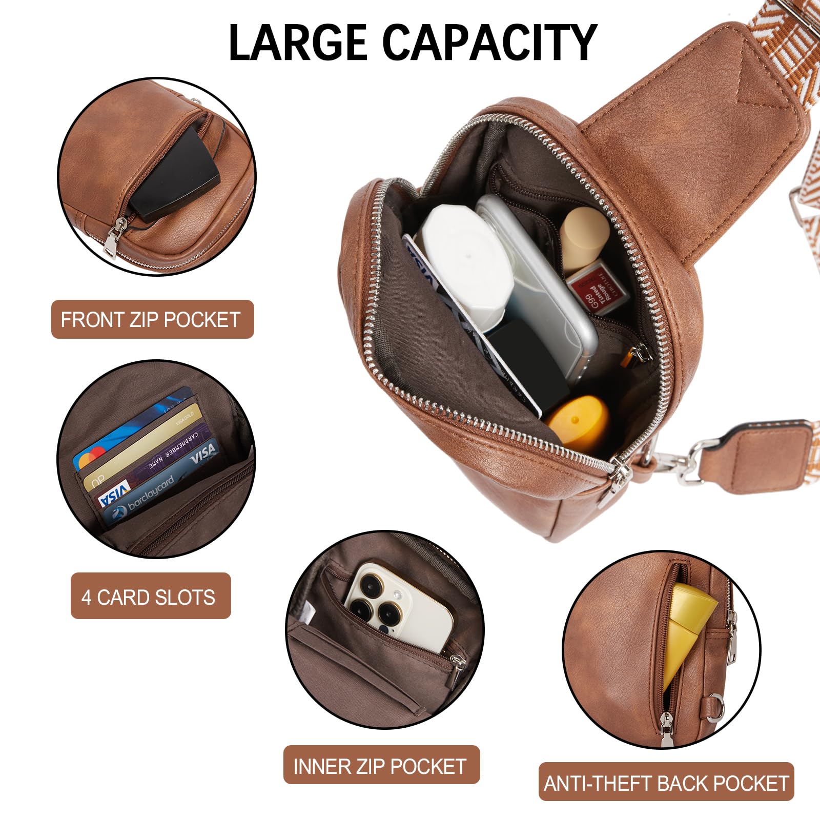 Foto 5 pulgar | Bandolera Cluci Small Para Mujer De Piel Vegana Con Bandolera - Venta Internacional.
