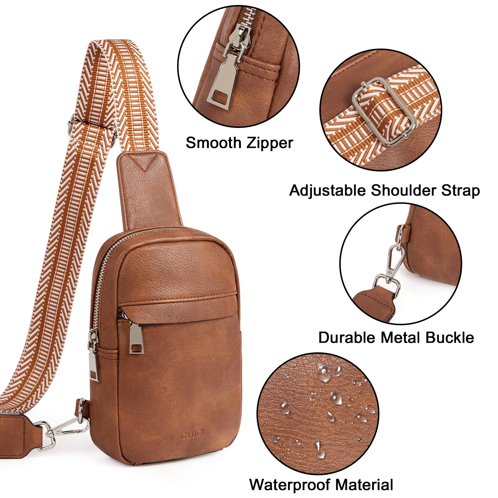 Foto 5 | Bandolera Cluci Small Para Mujer De Piel Vegana Con Bandolera - Venta Internacional.