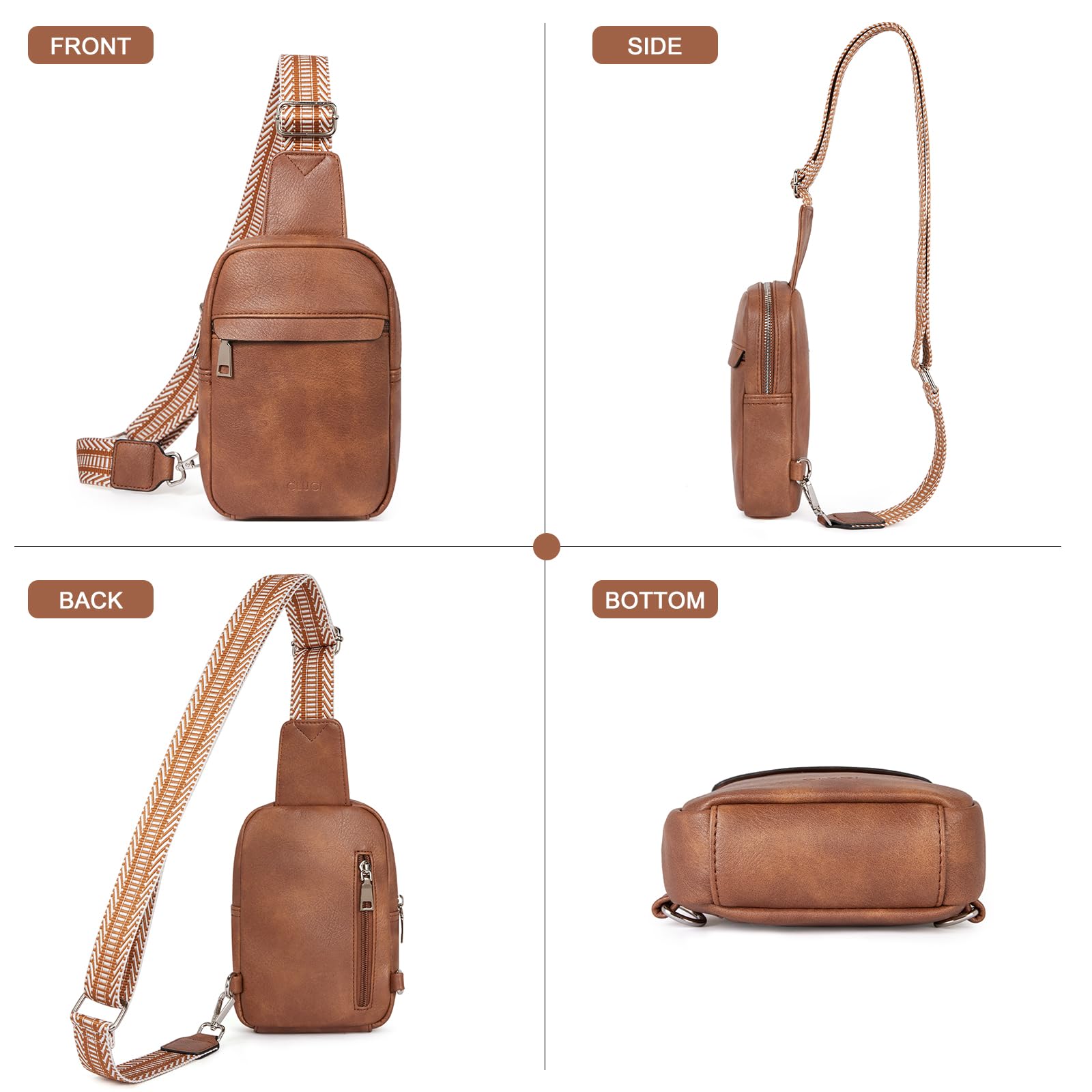 Foto 6 | Bandolera Cluci Small Para Mujer De Piel Vegana Con Bandolera - Venta Internacional.