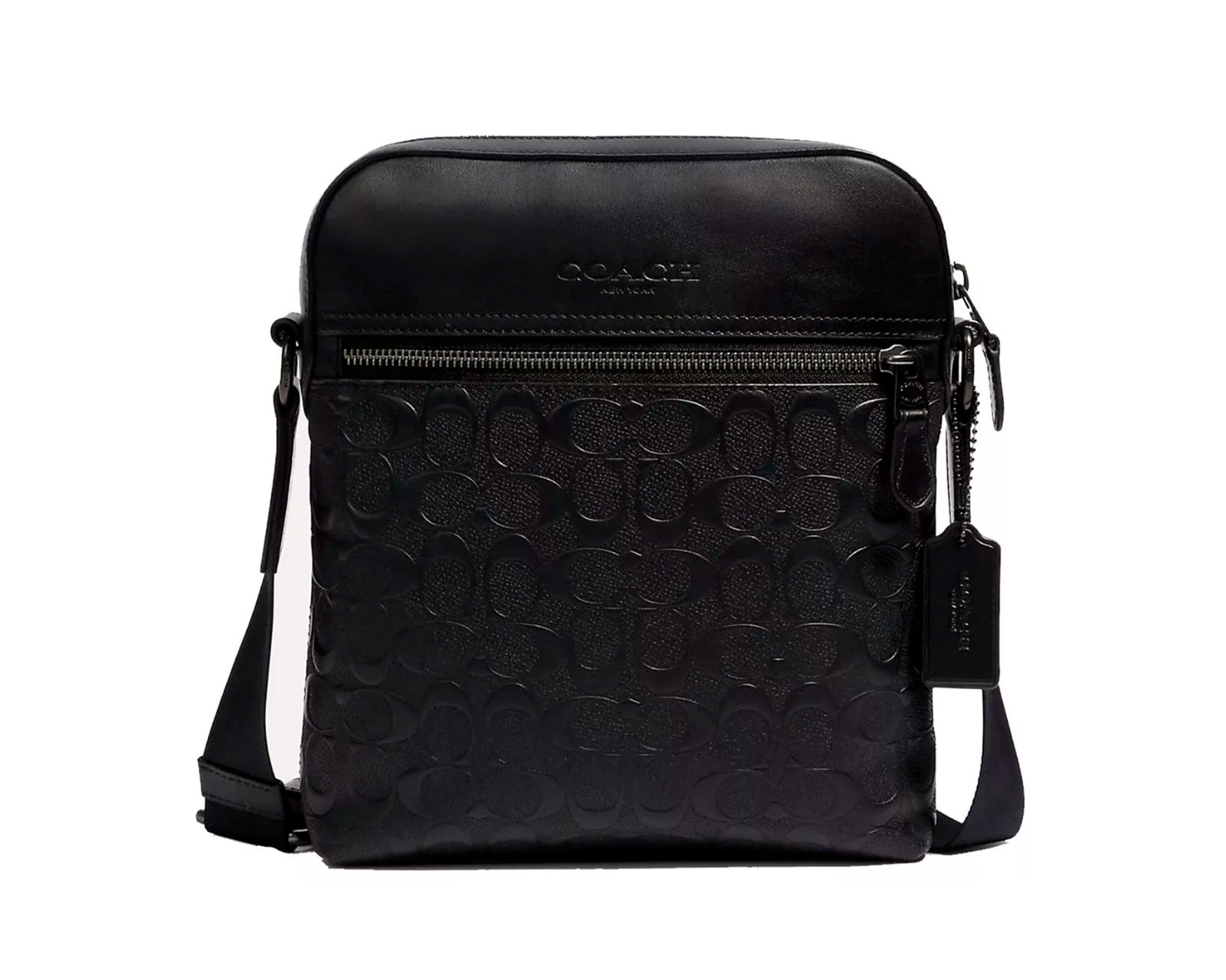 Bandolera Coach Houston Flight Bag Signature Leather 4009 Negra