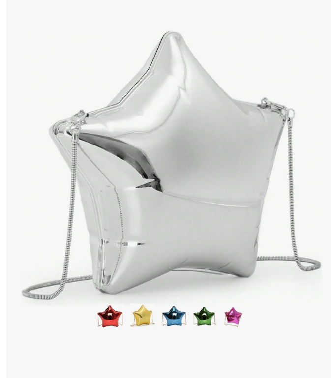 Foto 2 pulgar | Bolsos Xtellar De Cadena Metalizado Con Estrella De Cinco Puntas Plateado