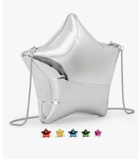 Foto 1 | Bolsos Xtellar De Cadena Metalizado Con Estrella De Cinco Puntas Plateado
