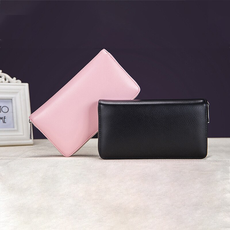 Foto 5 | Venta Internacional - Billetera Larga Negra de Cuero Genuino Unisex