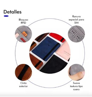 Foto 4 | Porta Pasaporte Documentos Funda Protectora Viaje Con Rfid Color Maron