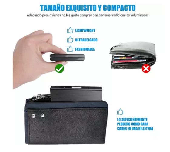 Foto 4 pulgar | Tarjetero De Acero Inoxidable 4 Piezas