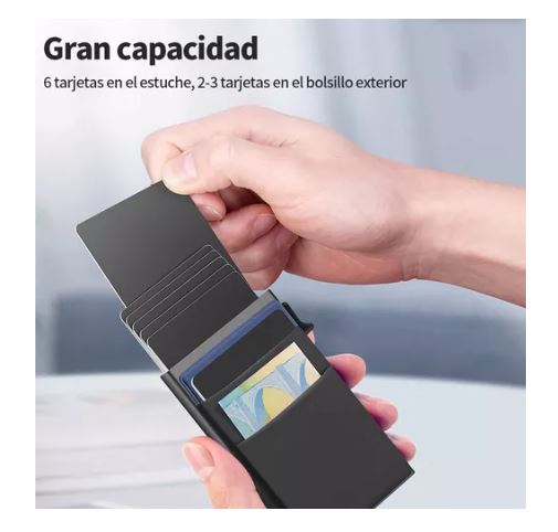 Foto 4 pulgar | Cartera Pop Out Negra Porta Tarjetas Seguridad Antirrobo