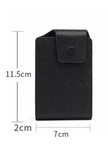 Foto 4 pulgar | Cartera Tarjetero Negra de Cuero con Monedero para Hombre