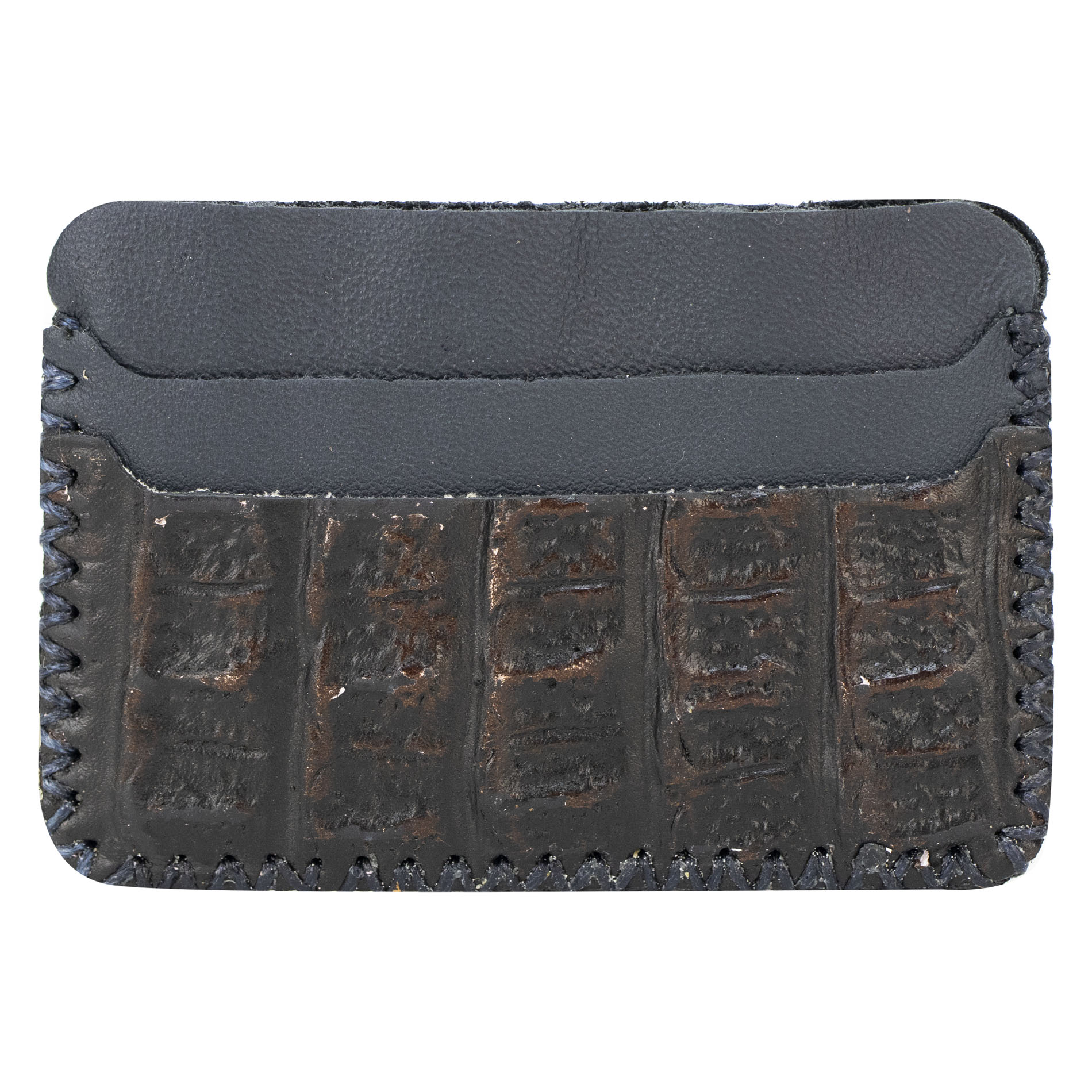 Tarjetero Unisex Marino Piel Drilo Café Piel Latino Nueva Imagen