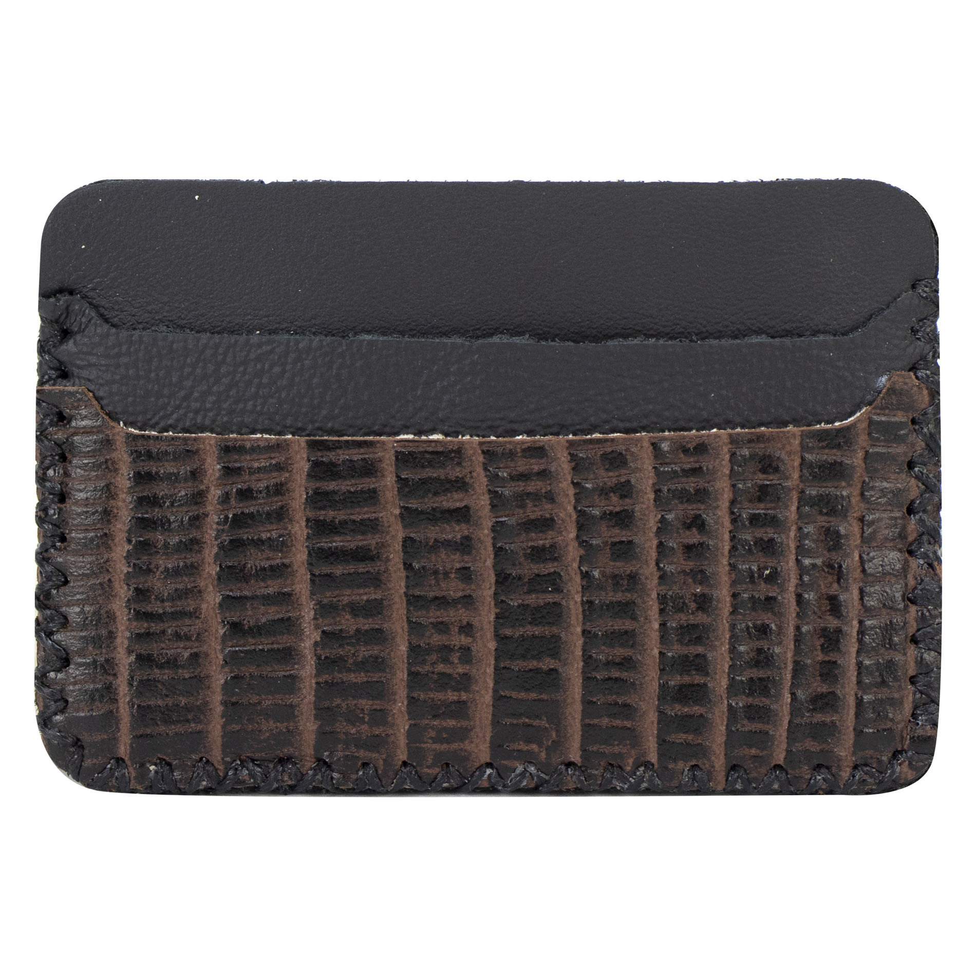 Tarjetero Unisex Negro Piel Armadillo Café Piel Latino Nueva Imagen