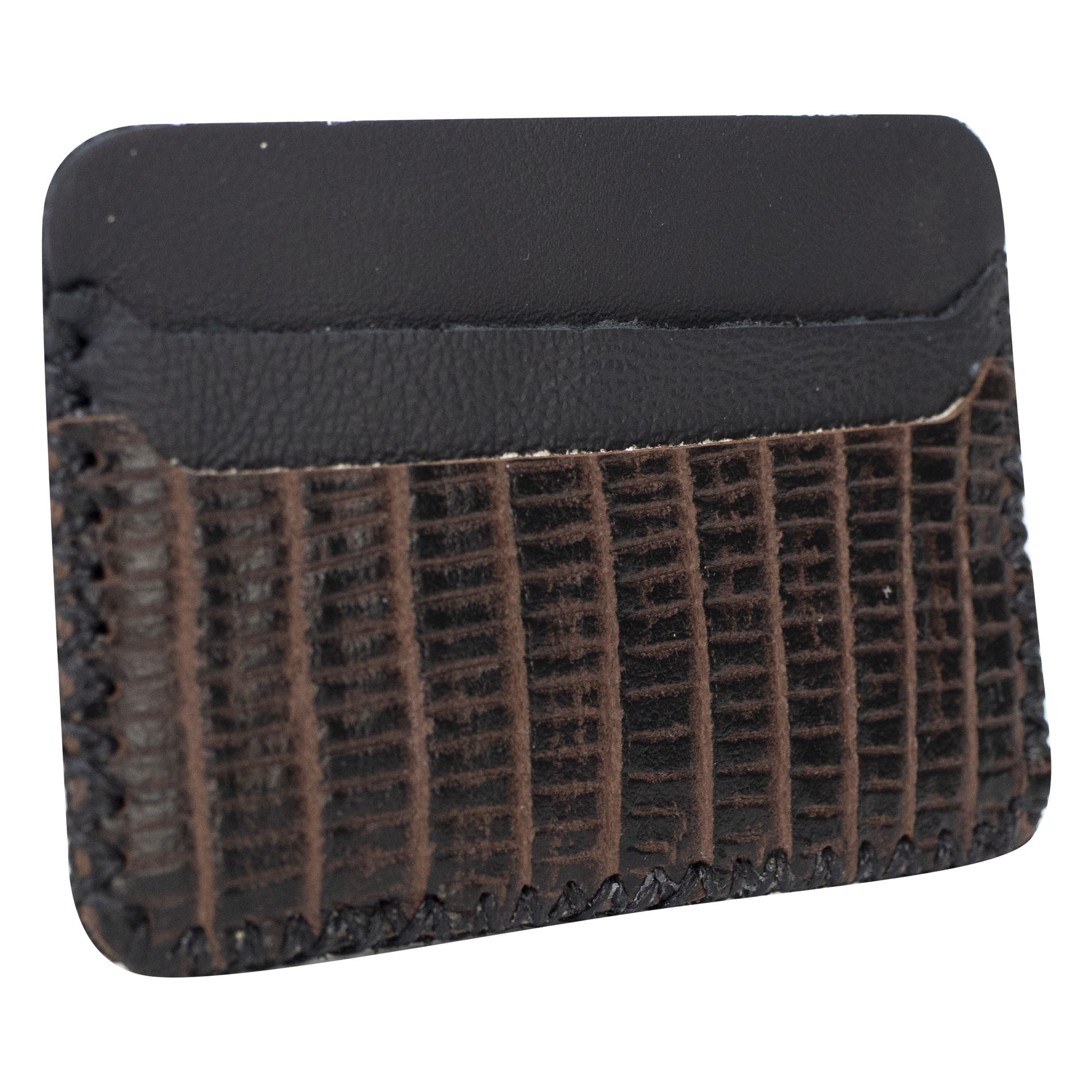 Foto 2 | Tarjetero Unisex Negro Piel Armadillo Café Piel Latino Nueva Imagen
