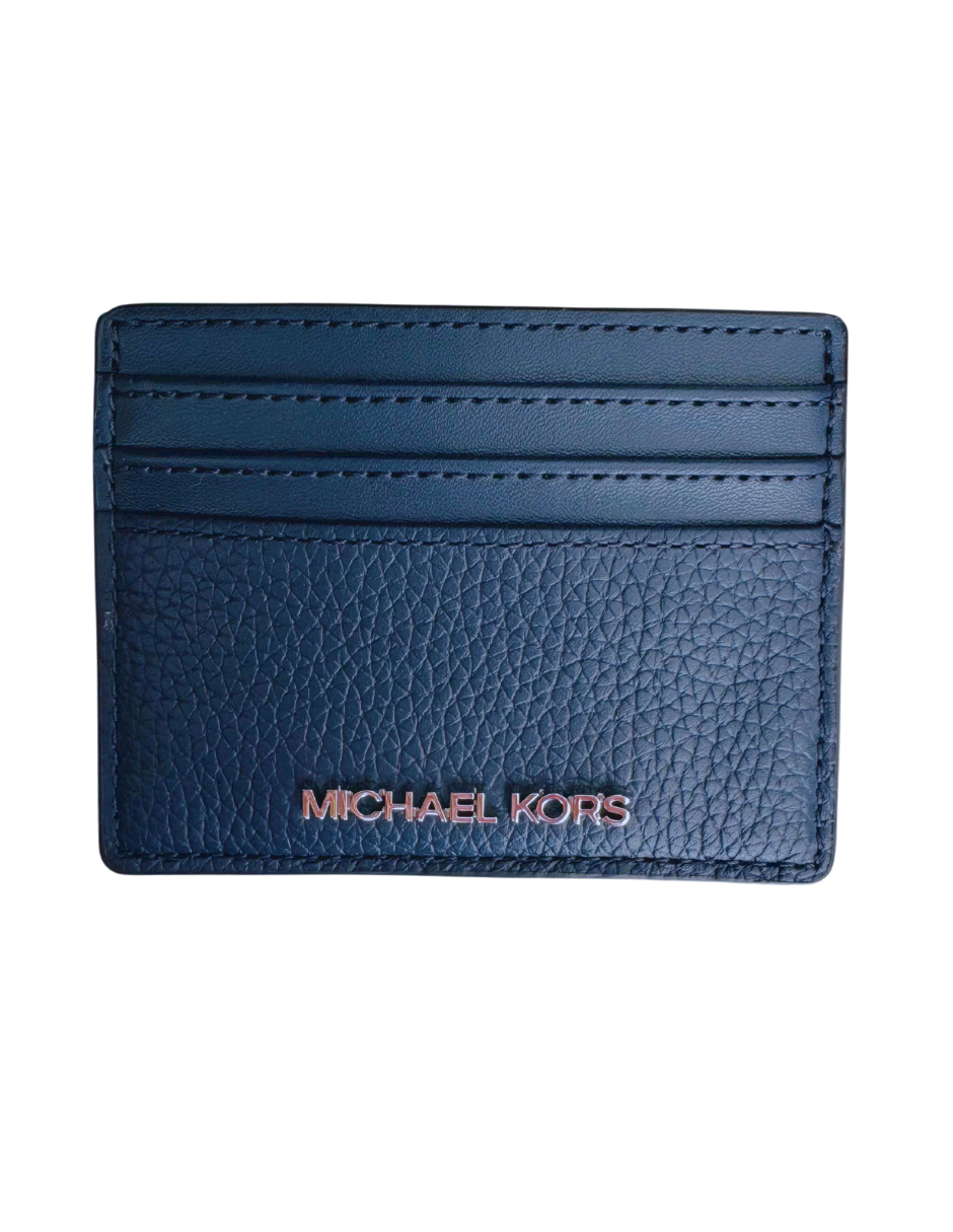Tarjetero Michael Kors Jet Set Travel En Piel Granulada Color Azul