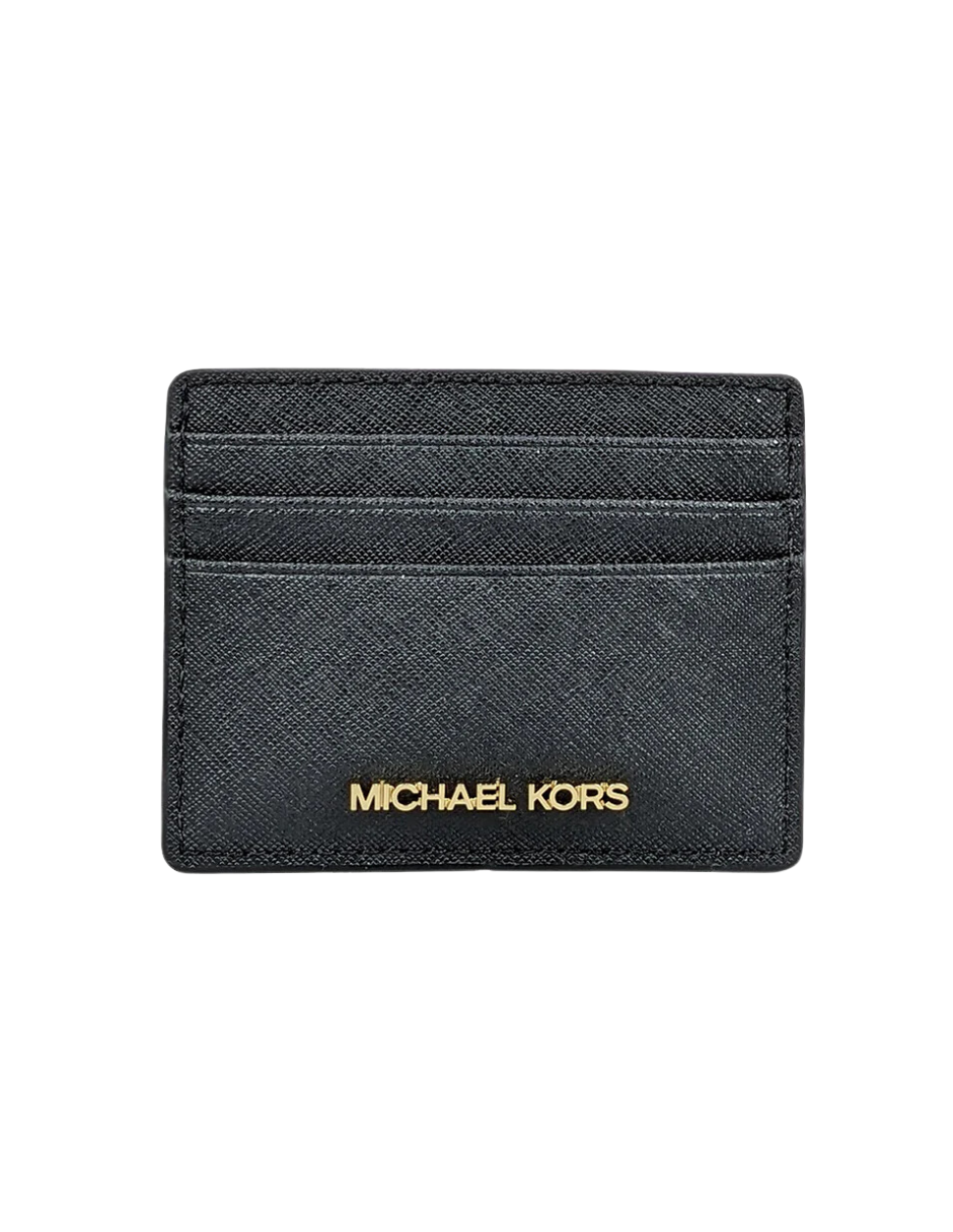 Foto 1 | Tarjetero Michael Kors Jet Set Travel En Piel Semi Lisa Color Negro