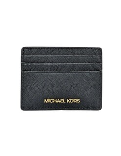 Foto 1 | Tarjetero Michael Kors Jet Set Travel En Piel Semi Lisa Color Negro