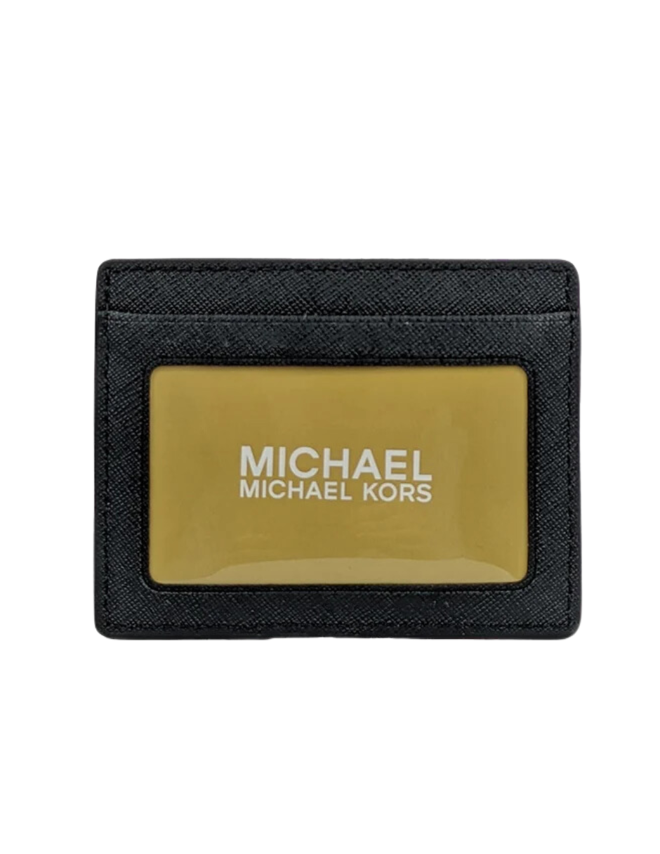 Foto 2 | Tarjetero Michael Kors Jet Set Travel En Piel Semi Lisa Color Negro