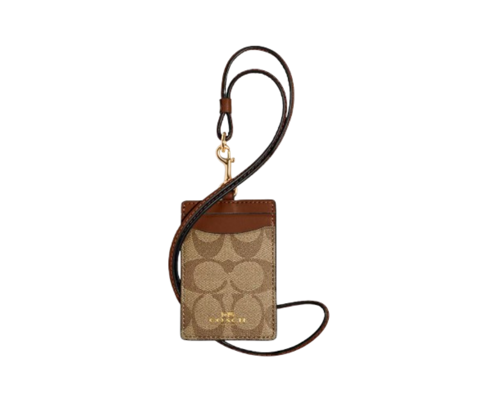 Tarjetero Coach Id Lanyard Signature Canvas 63274 Color Café