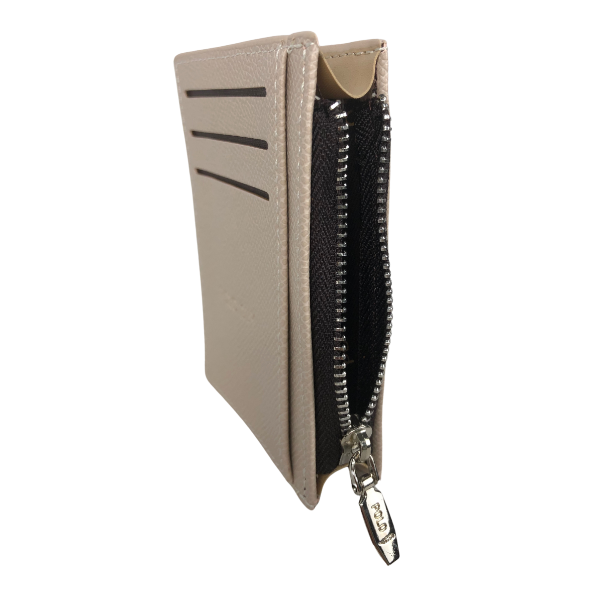 Foto 5 pulgar | Tarjetero con Monedero para Mujer Polo Guy Beige