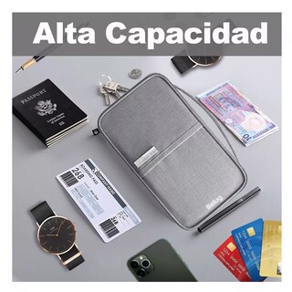 Foto 2 | Cartera Porta Funda Pasaporte Documentos, Gris Belug