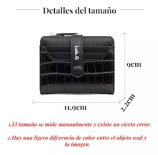 Foto 6 | Carteras Monederos De Mujer Lab.g Billetera Tarjetero Negro