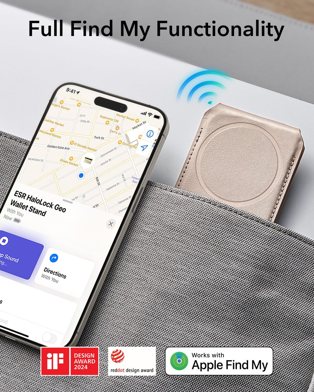 Foto 2 | Cartera Magsafe Esr Magnetic Geo Con Diseño Completo Find My Iphone Desert - Venta Internacional.