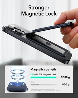 Foto 3 | Tarjetero Magsafe Wallet Esr 5 Con Soporte Ajustable, Color Azul Oscuro - Venta Internacional.