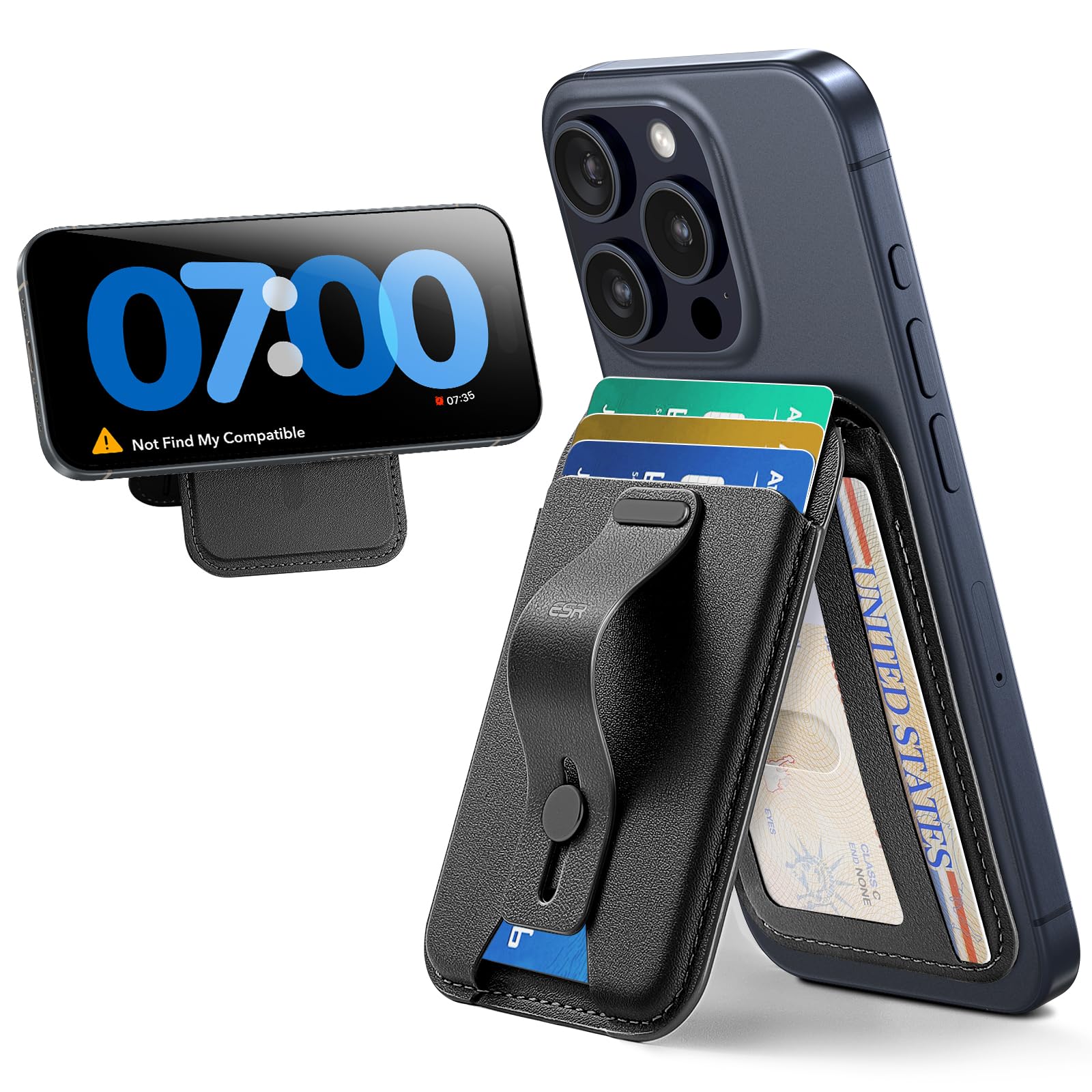 Foto 2 pulgar | Tarjetero Magsafe Wallet Esr Upgraded 5 Para Iphone, Color Negro - Venta Internacional.