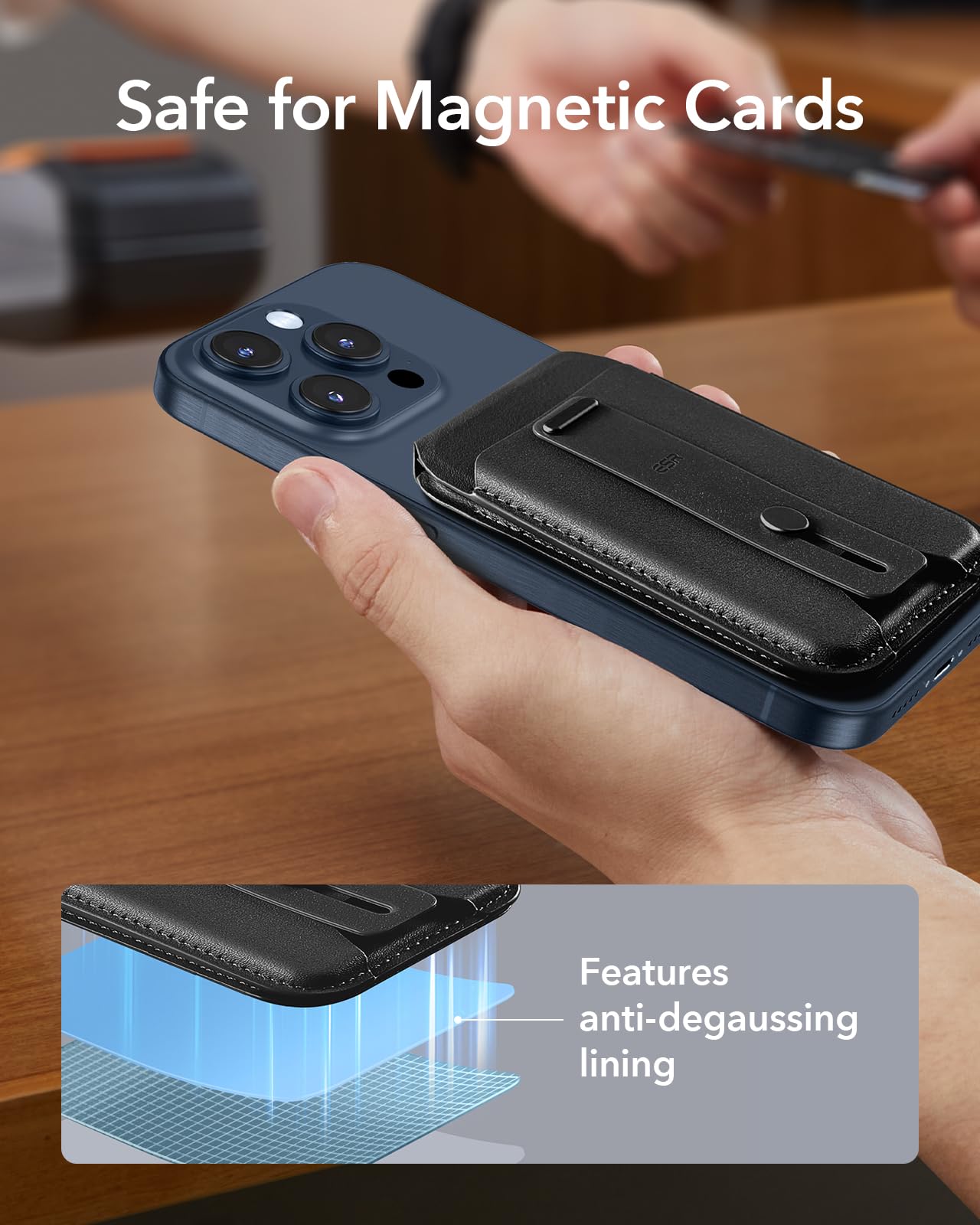 Foto 8 pulgar | Tarjetero Magsafe Wallet Esr Upgraded 5 Para Iphone, Color Negro - Venta Internacional.